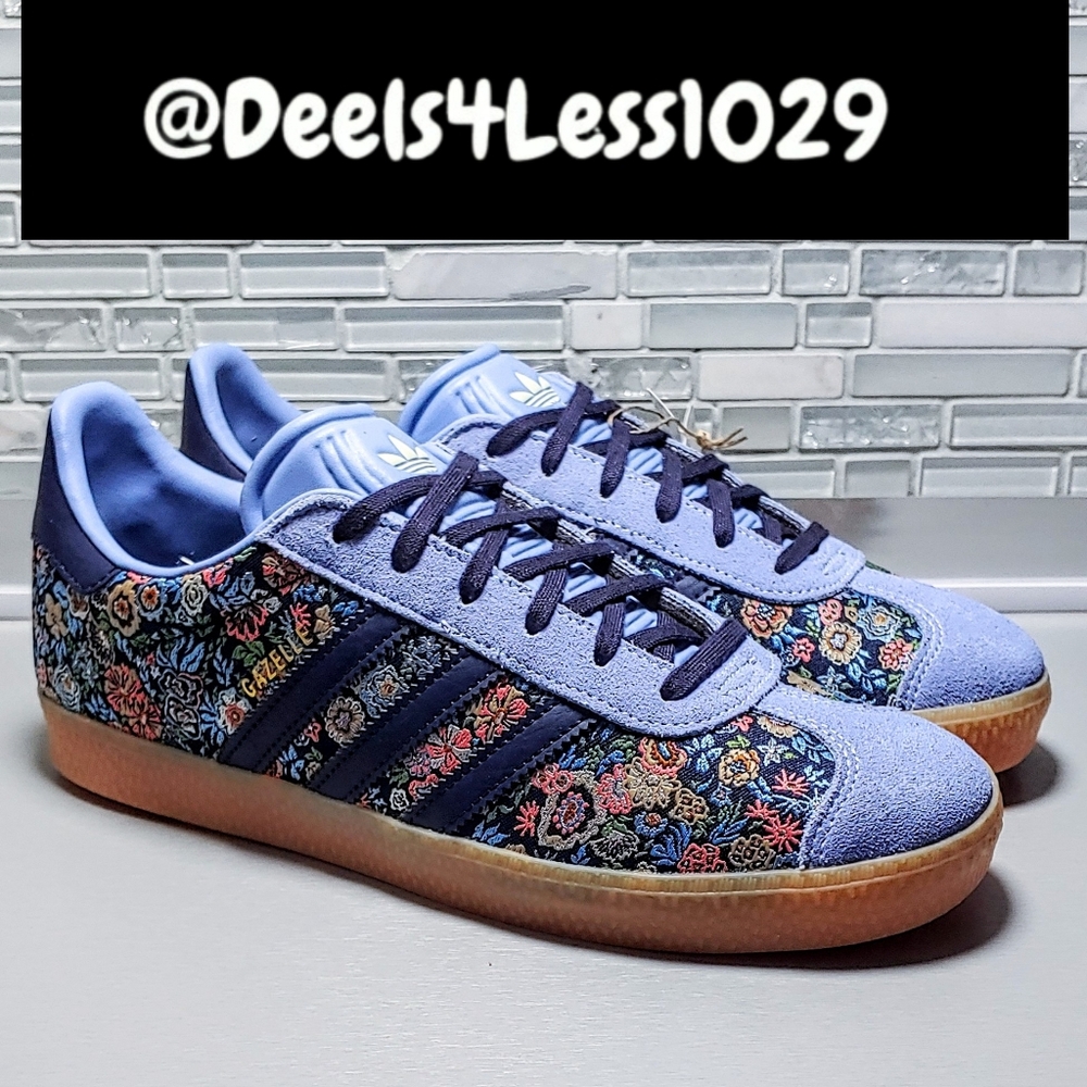 Adidas Gazelle X Liberty London Floral Womens Size 8/Kids 7 Violet Gum Brown - Picture 3 of 7